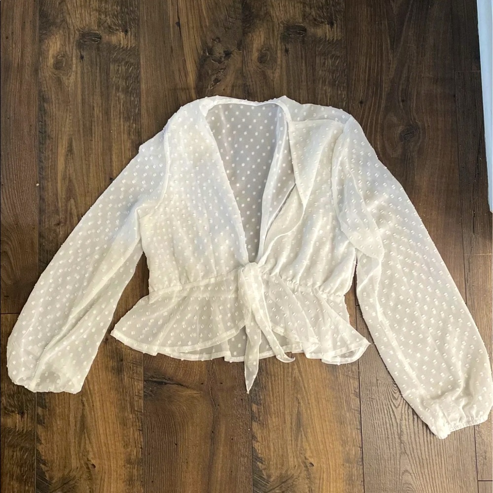White Cropped Blouse